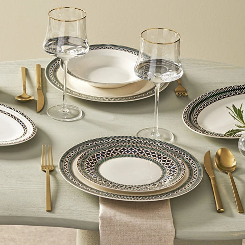 Karaca Elegance Bone Cordoba 53-teiliges Tafelservice für 12 Personen, Gold