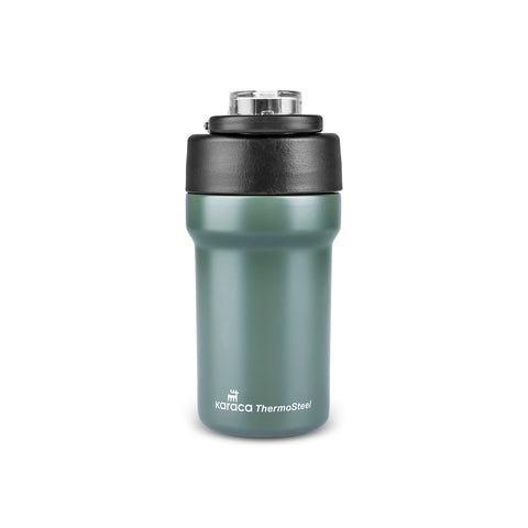 Karaca Thermosteel Camping 2 in 1 Çelik Termos 450 Ml Haki