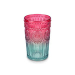 Karaca Sunflower Trinkglas Rot Grün 330 ml
