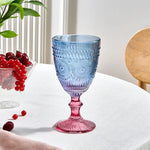 Karaca Sunflower Wine Glass 314 ml, Blue Pink