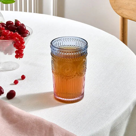 Karaca Sunflower Beverage Glass 332 ml, Blue Pink
