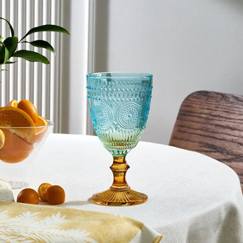 Karaca Sunflower Kadeh 314 ml, Mavi Sarı
