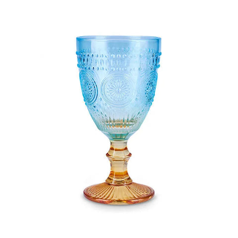 Karaca Sunflower Wine Glass 314 ml, Blue Yellow