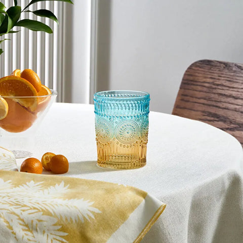 Karaca Sunflower Water Glass 250 ml, Blue Yellow