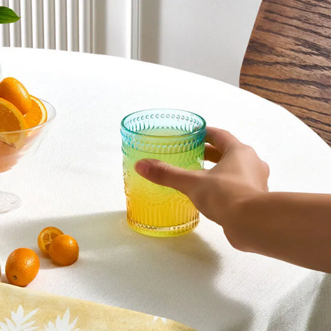 Karaca Sunflower Water Glass 250 ml, Blue Yellow