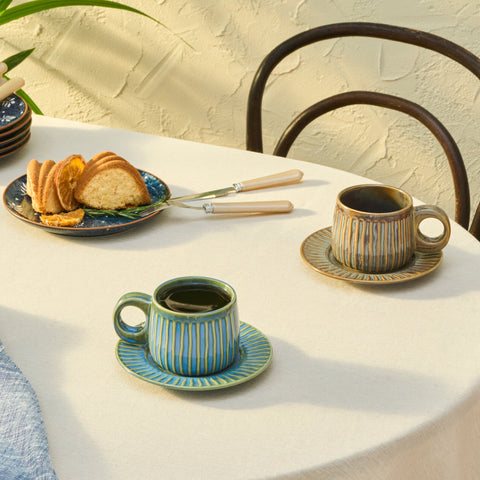 Karaca Arthur Green & Blue Tea Cup, 260 ml
