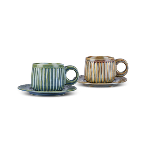 Karaca Arthur Green & Blue Tea Cup, 260 ml