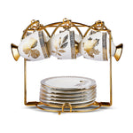 Karaca Betty Set mit Ständer, 6 Personen Kaffeetassen, 85 ml