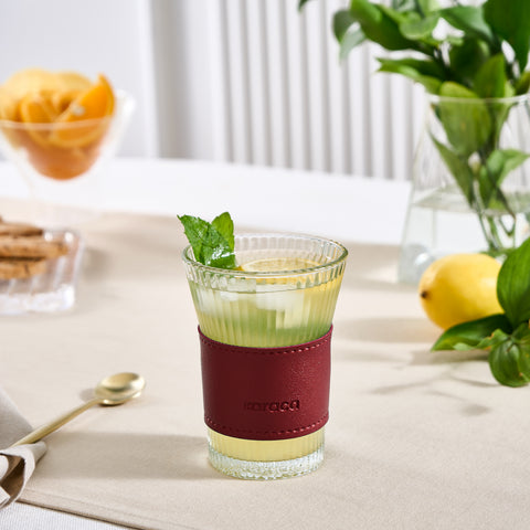 Karaca Leder Cool Touch Latte Glas 210ML Rot