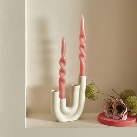 Karaca Home Spiralkerze rosa 2 teile