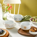 Karaca Monet Flower Suppenschalen-Set, 3-teilig, 460 ml