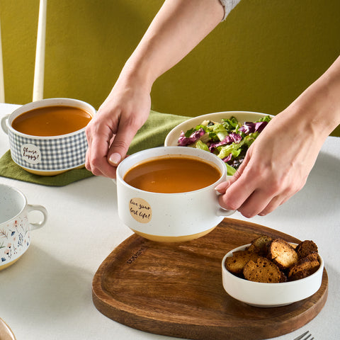 Karaca Monet Flower Suppenschalen-Set, 3-teilig, 460 ml