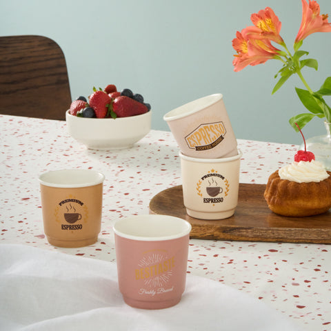 Karaca Monet Soft Espressotassen-Set, 4 Personen, 4-teilig, 90 ml