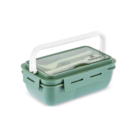 Karaca Fusca Lunchbox mit Gabel und Löffel Grün
