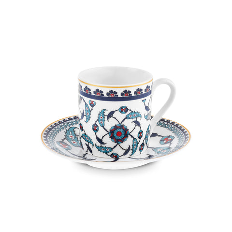 Karaca Rumi Coffee Cup Set for 6 People, 80 ml