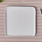 Karaca Epsilon Porcelain Square Dessert/Side Plate, 22cm, White