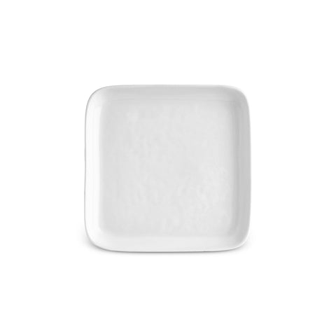 Karaca Epsilon Quadratischer Dessert-/Beilagenteller aus Porzellan, 13 cm, Weiß