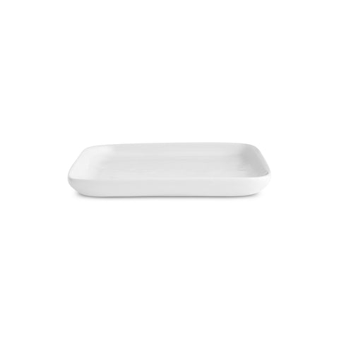Karaca Epsilon Quadratischer Dessert-/Beilagenteller aus Porzellan, 13 cm, Weiß