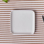 Karaca Epsilon Quadratischer Dessert-/Beilagenteller aus Porzellan, 13 cm, Weiß