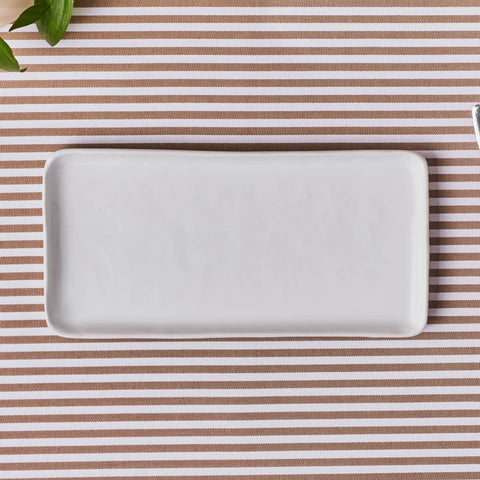 Karaca Epsilon Porcelain Rectangle Serving Platter, 26cm, White