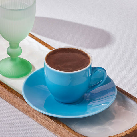 Karaca Rocco 6-teiliges Wassergläser-Set für Kaffee, Mehrfarbig, 60 ml