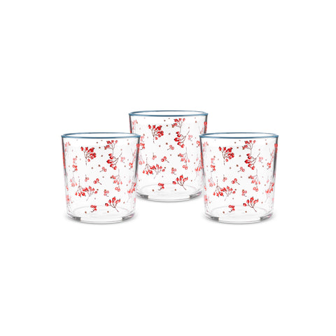 Karaca New Year Butcher Broom 3-Piece Drink Glass Set