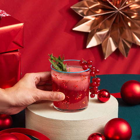Karaca New Year Butcher Broom 3-Piece Drink Glass Set
