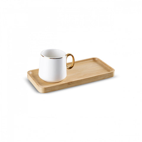 Karaca Ada Bamboo Plate 2 Person Coffee Cup 90 Ml