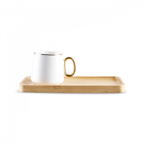 Karaca Ada Bamboo Plate 2 Person Coffee Cup 90 Ml