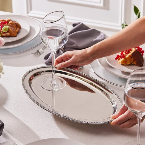 Karaca Majesty Decorative Tray Oval 38.5 x 23.5 cm
 