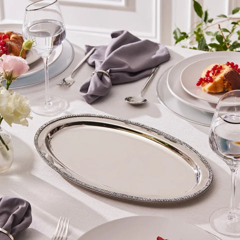 Karaca Majesty Decorative Tray Oval 38.5 x 23.5 cm
 