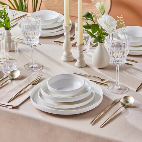 Karaca Streamline New Saturn Weiß 24-teiliges Tafelservice, 6 Personen