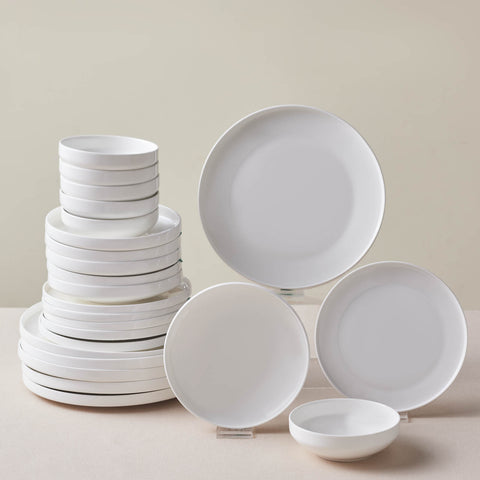  Karaca Streamline New Saturn White 24-Piece Dinnerware Set, 6 Persons