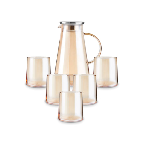 Karaca Serene 7 Piece Glass Set, Amber