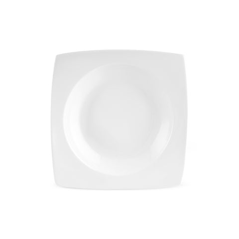 Karaca Square Bone Mensa 53-Piece Dinnerware Set for 12 People, White