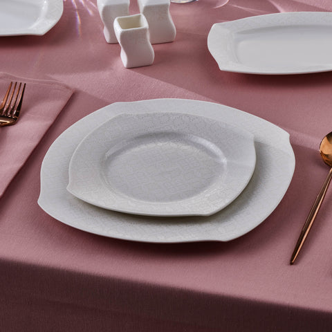 Karaca Square Bone Fancy 53-teiliges Geschirrset für 12 Personen