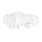 Karaca Elegance Bone Esbelto 53-teiliges Tafelservice für 12 Personen – Gold