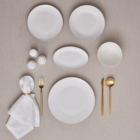 Karaca Elegance Bone Esbelto 53-teiliges Tafelservice für 12 Personen – Gold
