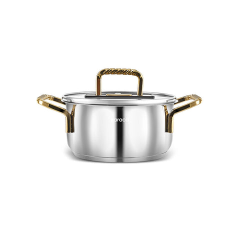Karaca Maçka Edelstahl-Kochtopf mit Induktionsboden, 14 cm, Gold