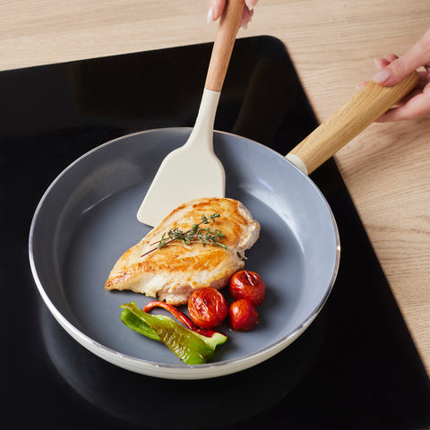 Karaca x Refika Swiss Crystal Creamy Wood Frying Pan & Saute Pan Set