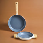 Karaca x Refika Swiss Crystal Creamy Wood Frying Pan & Saute Pan Set