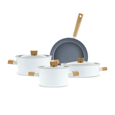 Karaca x Refika Swiss Crystal Creamy Wood 7-Piece Cookware Set



