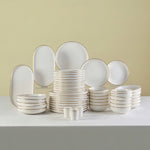 Karaca Stream Bone New Saturn 53-Piece Dinner Set for 12 People – Gold
