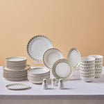 Karaca Forever Bone Emerald, 53-Piece Dinnerware Set for 12 People