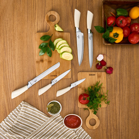 Karaca Mastersharp Knife Set, Ecru
