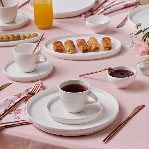 Karaca Stream Bone Sunset, 34-Piece 6-Person Breakfast Set