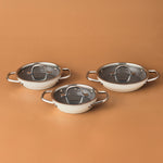 Karaca x Refika Swiss Crystal Creamy Metal 6 Parça Sahan Set Krem