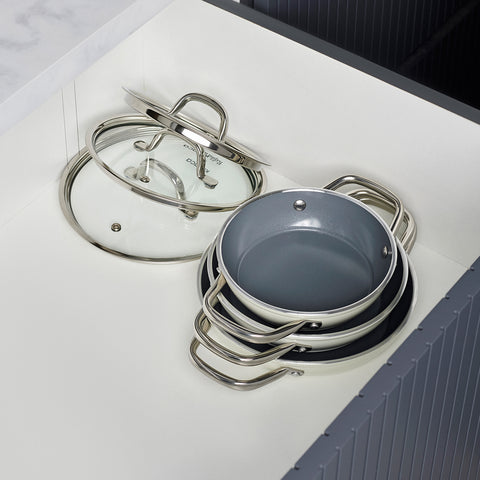 Karaca x Refika Swiss Crystal Creamy Metal 6 Parça Sahan Set Krem