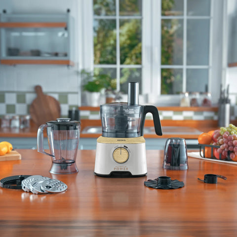 Karaca Mastermaid Power Multifunctional 10 in 1 Food Processor 2000W Wood Craft