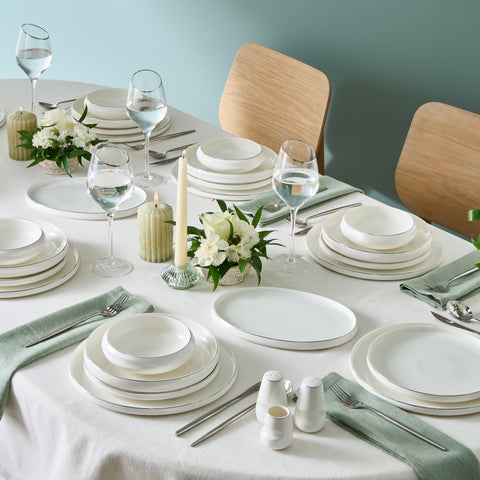 Karaca Stream Bone Sunset Platin, 53-teiliges 12-Personen-Geschirrset